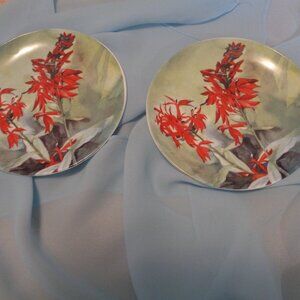 MONTICELLO VIRGINA WILDFLOWERS PLATES SET OF 2